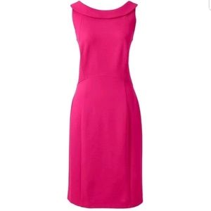 Lands End ponte Pink Collared sheath tank Dress